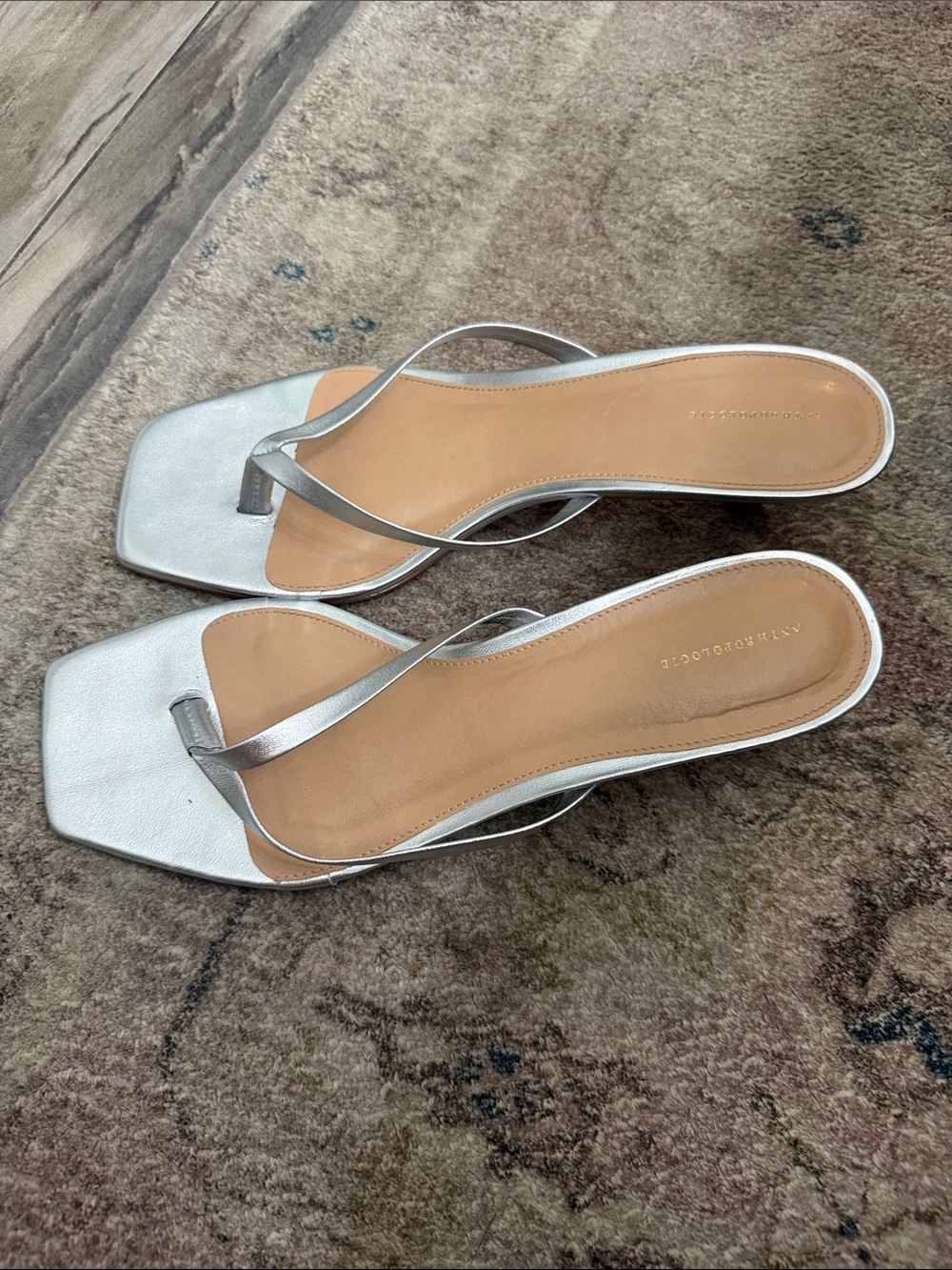 Anthropologie square toe kitten heel